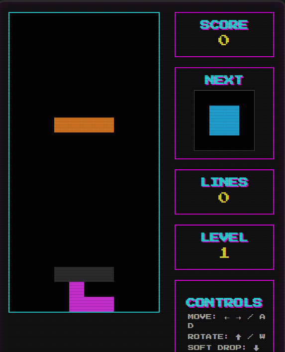 Retro Tetris Project Screenshot